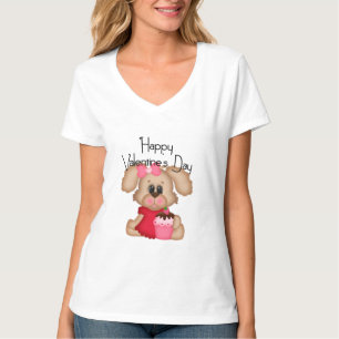 T-shirt Heureuse Sainte-Valentin fille chiot chien