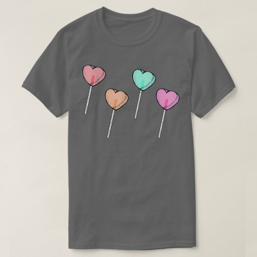 T-shirt Heureuse Sainte-Valentin Funny Lollipop Heart Grap (Design devant)