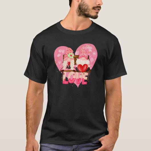 T-shirt Heureuse Sainte-Valentin Gnome Love Drôle Hommes F (Devant)