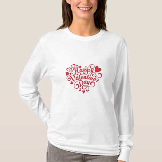 T-shirt Heureuse Sainte-Valentin long (Devant)