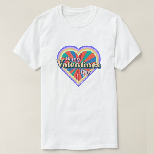 T-shirt Heureuse Sainte-Valentin Love Retro (Design devant)