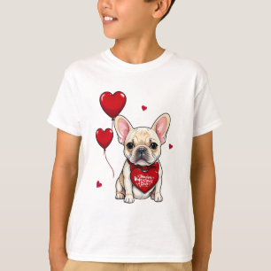 T-shirt HEUREUSE SAINTE-VALENTIN ! mignon bulldog français