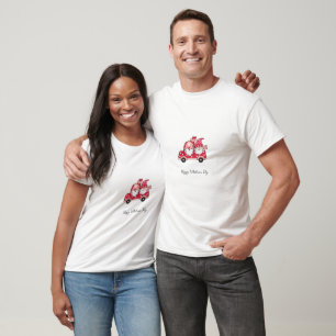 T-shirt Heureuse Sainte-Valentin moderne rouge personnalis