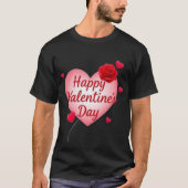 T-shirt Heureuse Sainte-Valentin noir (Devant)