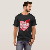 T-shirt Heureuse Sainte-Valentin noir (Devant entier)