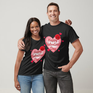 T-shirt Heureuse Sainte-Valentin noir