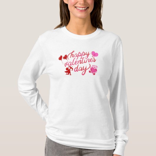 T-shirt Heureuse Sainte-Valentin pour femmes. (Devant)