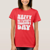 T-shirt Heureuse Sainte-Valentin rétro moderne femmes roug (Devant)