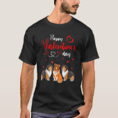 T-shirt Heureuse Sainte-Valentin Trois Chiens Cute Sheltie (Devant)