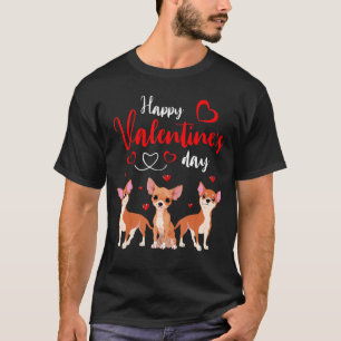 T-shirt Heureuse Sainte-Valentin trois Chihuahua Chiens mi