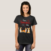 T-shirt Heureuse Sainte-Valentin Trois mignons Chiens de C (Devant entier)