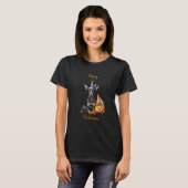 T-shirt Heureuse sorcière Halloween Doberman Pinscher (Devant entier)