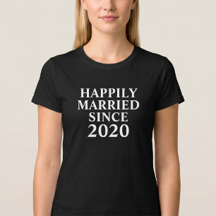 T-shirt Heureusement Mariés Depuis Couples Personnalisés