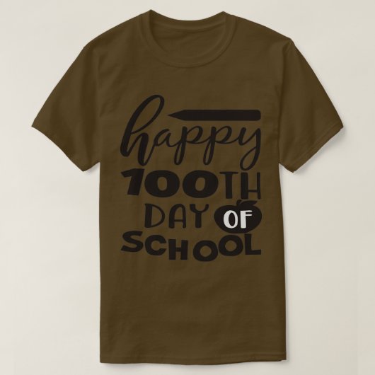 T-SHIRT HEUREUX 100 E JOUR DE L'ÉCOLE 4 (Design devant)