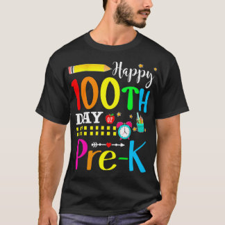 T-shirt heureux 100e jour de Pré K enseignant 100 jours pr