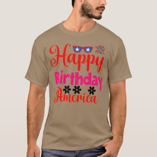 T-shirt heureux anniversaire america 4 juillet