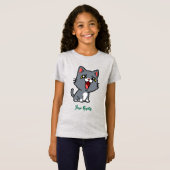 T-Shirt Heureux Chat Gris (Devant entier)