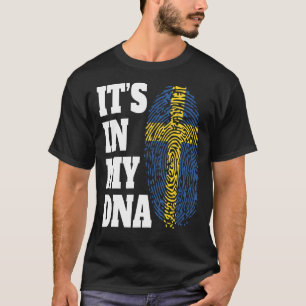T-shirt Heureux dans mon ADN Suède Drapeau suédois