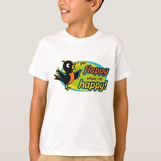 T-shirt heureux de Flappy (Devant)