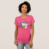 T-shirt heureux de licorne (Devant entier)