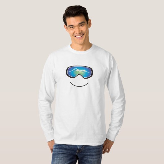 T-shirt heureux de skieur (Devant entier)