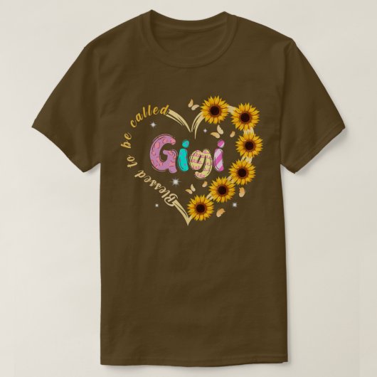 T-shirt Heureux d'être appelé Gigi Sunflower Heart pour ma (Design devant)