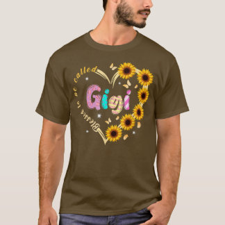 T-shirt Heureux d'être appelé Gigi Sunflower Heart pour ma