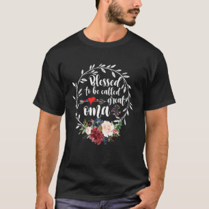 T-shirt Heureux D'Être Appelé Grand Coeur Oma Floral Happi