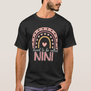 T-shirt Heureux D'Être Appelé Nini Leopard Rainbow Mère Ma