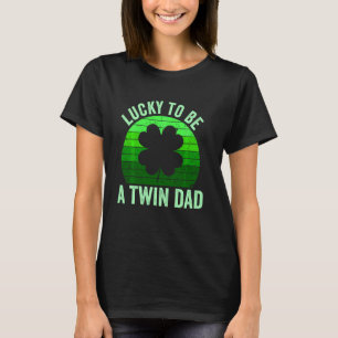 T-shirt Heureux D'Être Un Twin Papa Leprechaun Shamrock St