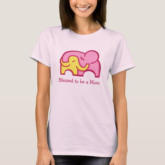 T-shirt Heureux d'être une maman éléphant & vêtement serré (Devant)