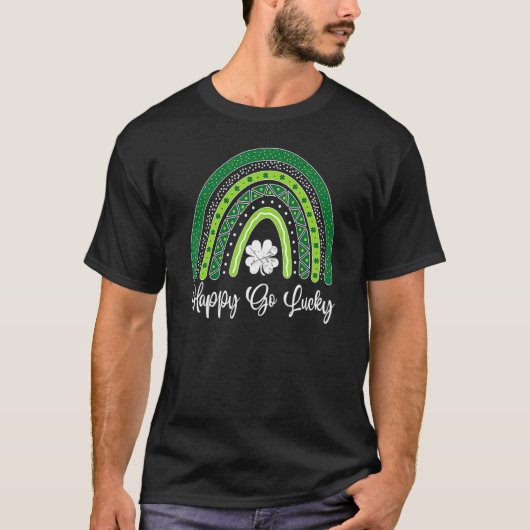 T-shirt Heureux Go Lucky Rainbow Lucky Saint Patrick's Day (Devant)