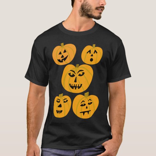 T-shirt HEUREUX HALLOWEEN Citrouille Jack-O-Lanterns (Devant)