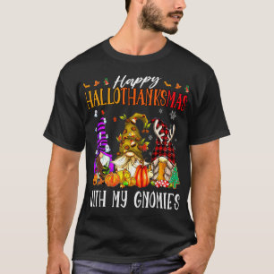 T-shirt Heureux Hallowthanksmas Avec Mes Gnomies Drôle Mig
