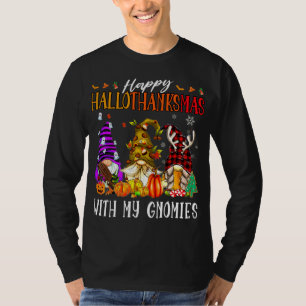 T-shirt Heureux Hallowthanksmas Avec Mes Gnomies Drôle Mig