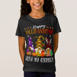T-Shirt Heureux Hallowthanksmas Avec Mes Gnomies Drôle Mig