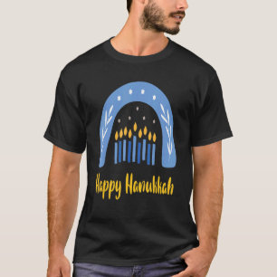 T-shirt Heureux Hanoukka Chanukah Rainbow Menorah Jewish H