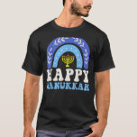 T-shirt Heureux Hanoukka Chanukah Rainbow Menorah Jewish H<br><div class="desc">Joyeux Hanoukka Chanukah Rainbow Menorah Fête juive</div>