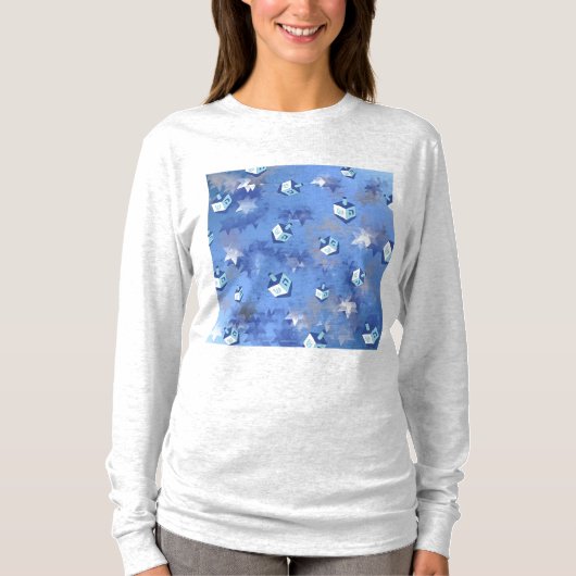 T-shirt Heureux Hanoukka Falling Star et Dreidels (Devant)