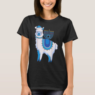 T-shirt Heureux Hanoukka Llamakkah Llama Menorah Alpaca Je