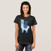 T-shirt Heureux Hanoukka Llamakkah Llama Menorah Alpaca Je (Devant entier)