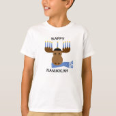 T-shirt Heureux Hanoukka Moose Menorah (Devant)