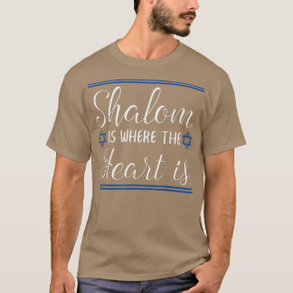T-shirt Heureux Hanoukka Shalom Est Là Où Le Coeur Est Cha