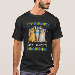 T-shirt Heureux Hanukcats Chat Juif Hanukkah Enfants Femme