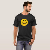 T-shirt heureux jaune de noir de visage (Devant entier)