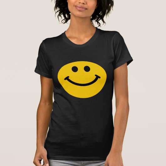 T-shirt heureux jaune de noir de visage (Devant)
