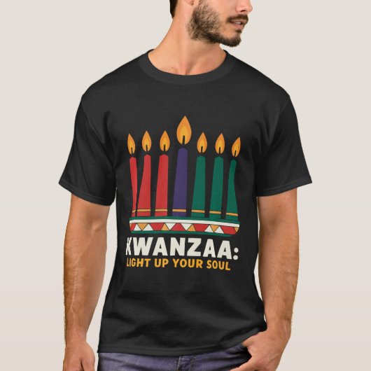 T-shirt Heureux Kwanzaa bougies Afrique Fête Afrique Améri (Devant)