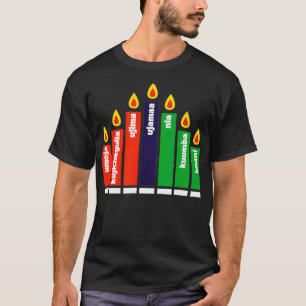 T-shirt Heureux Kwanzaa Kinara bougies afro-américaines Ho