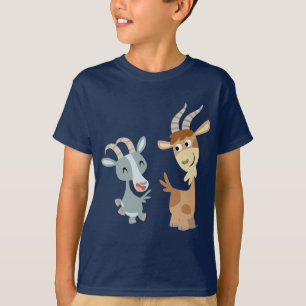 T-shirt heureux mignon de deux de bande dessinée