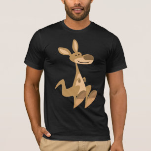 T-shirt heureux mignon de kangourou de bande